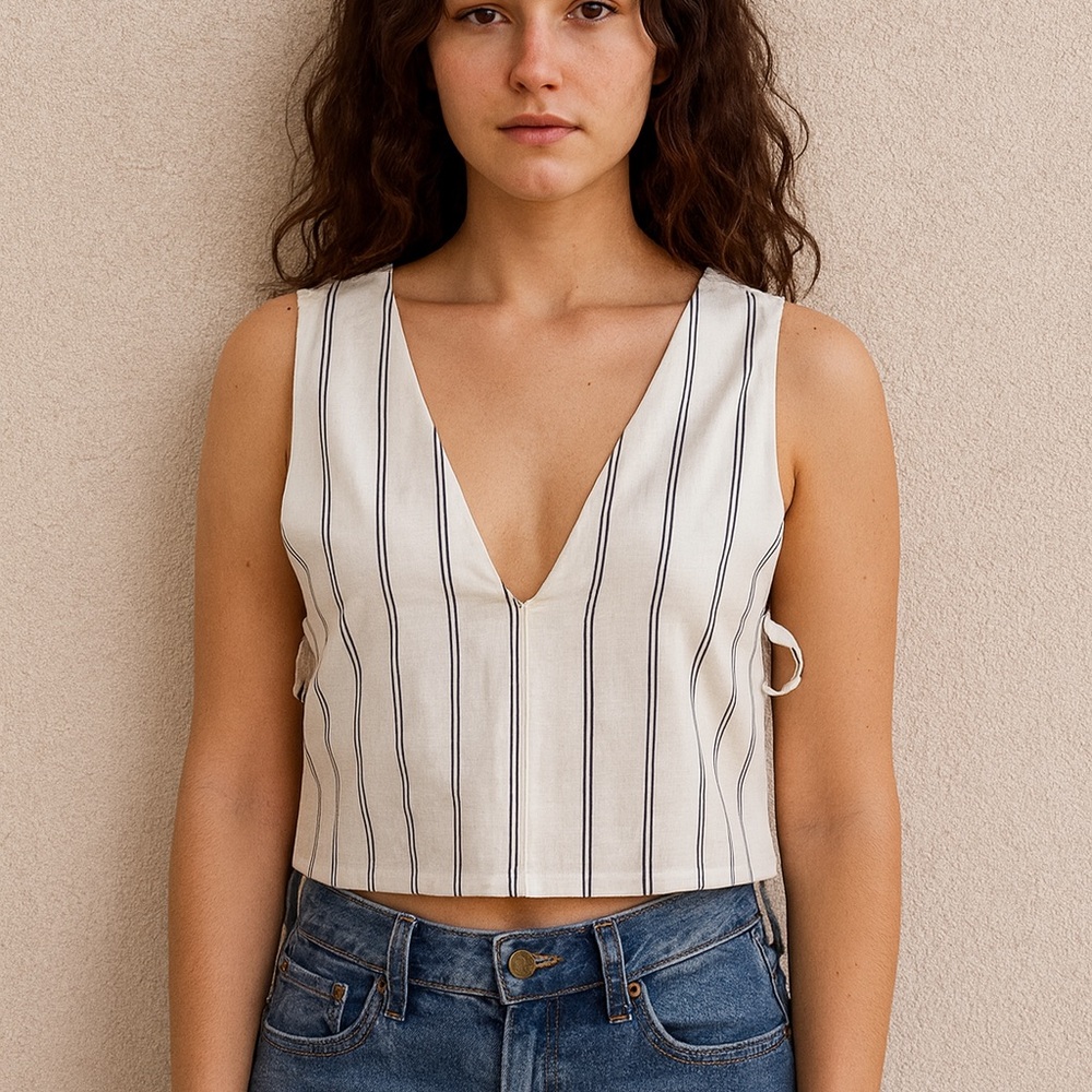 Fall $10 SALE🍂🍁
Tobi White and Black Striped V-Neck Tank Top
